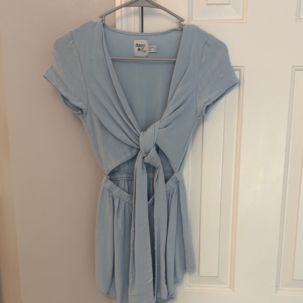 Princess Polly Light Blue Top with Script Logo